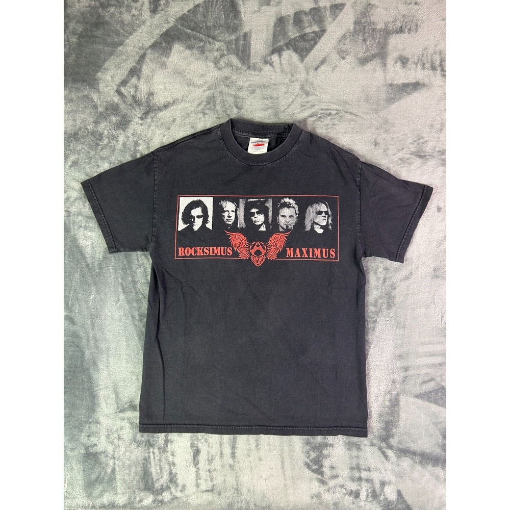 Vintage 2002 Aerosmith Rocksimus Maximus Tour‎ T-Shirt Black Medium